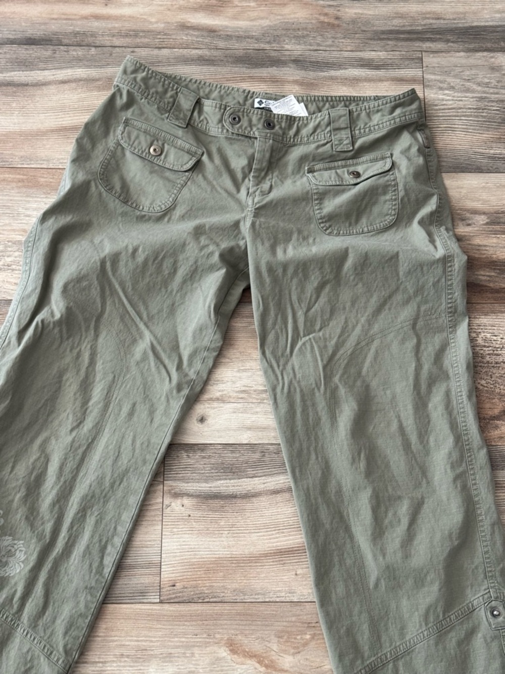Columbia Utility Convertible Pants Light Green Khaki Size 12